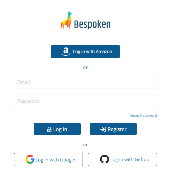 Bespoken login